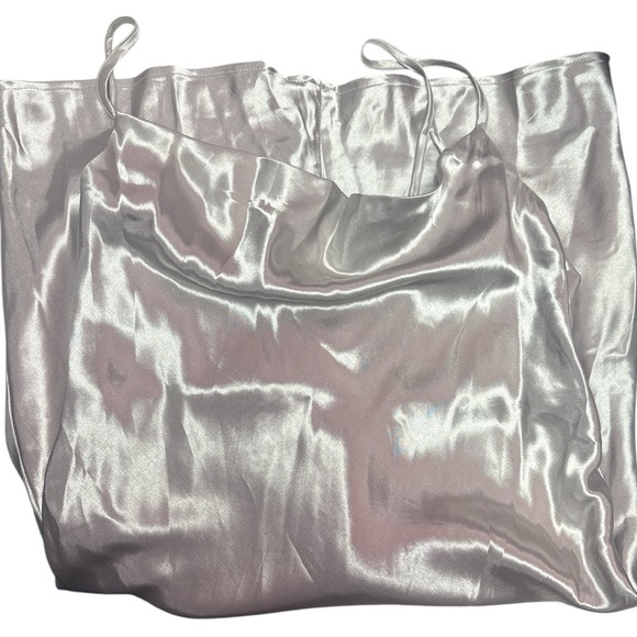 Bardot Silver Satin Mini Dress - Picture 2 of 7